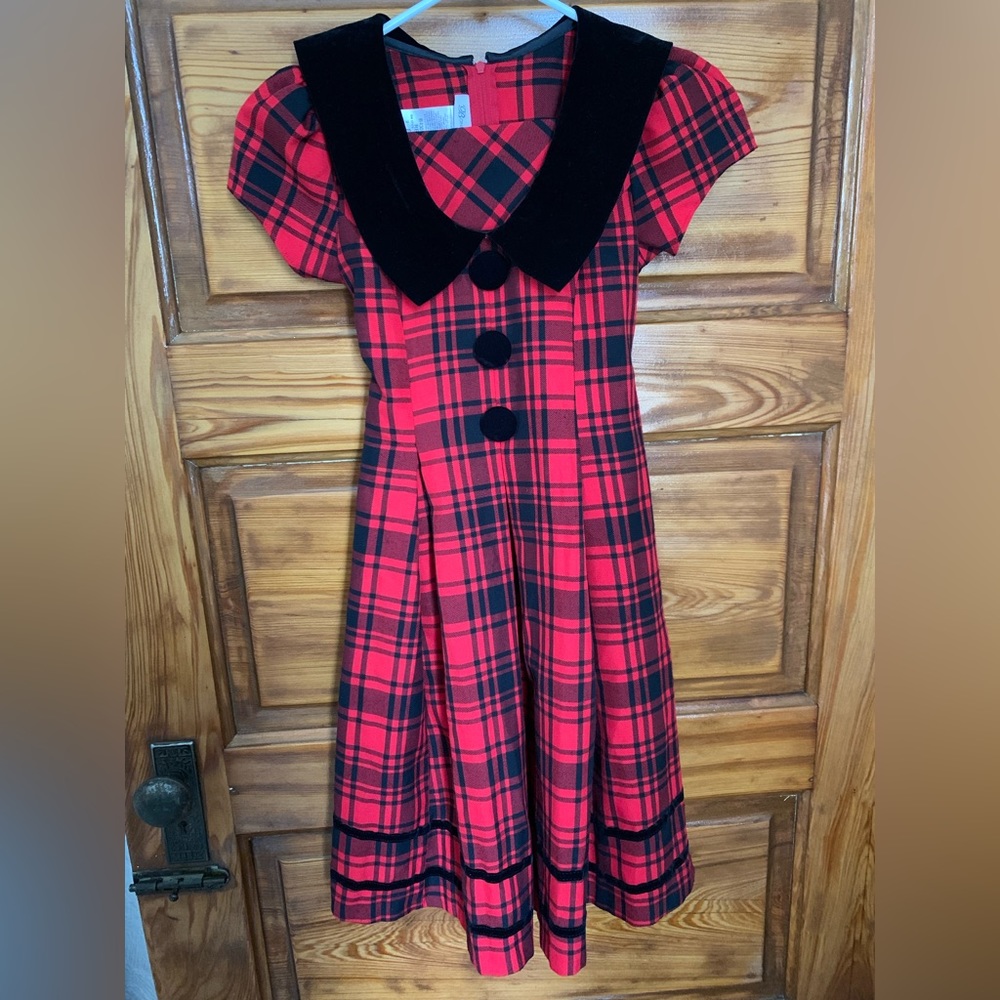 Bonnie Jean vintage plaid dress sz 8